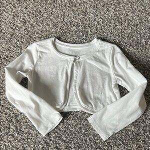 Toddler girl white cardigan with gem button closure size 4T